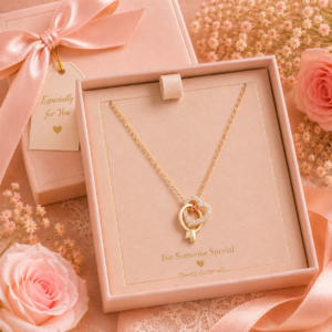 Home interlocked heart & ring necklace