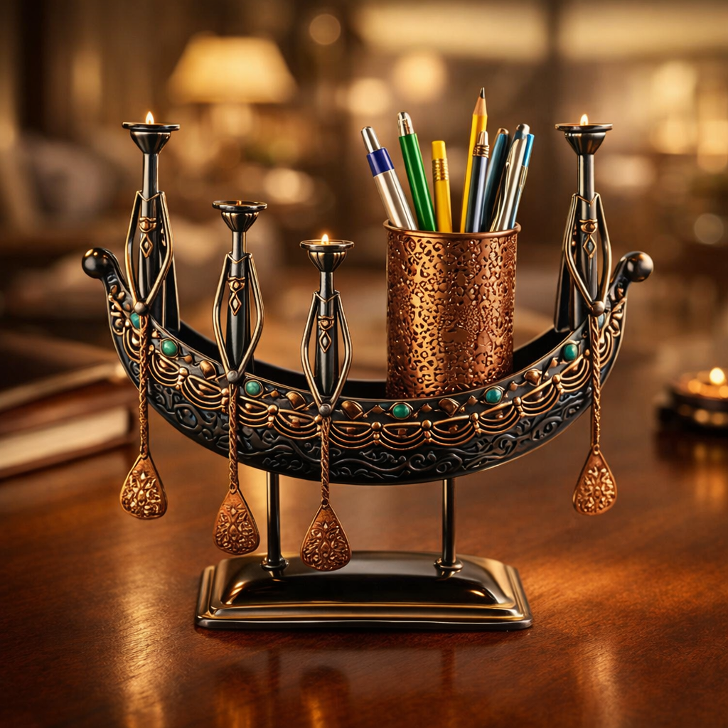 handcrafted tribal metal pen stand showpiece handcrafted tribal metal pen stand showpiece