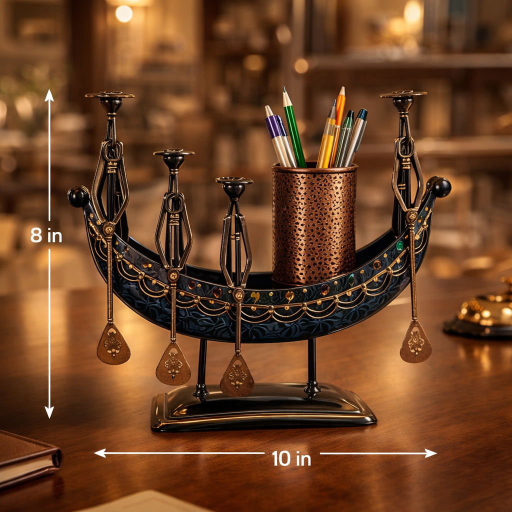 handcrafted tribal metal pen stand showpiece handcrafted tribal metal pen stand showpiece