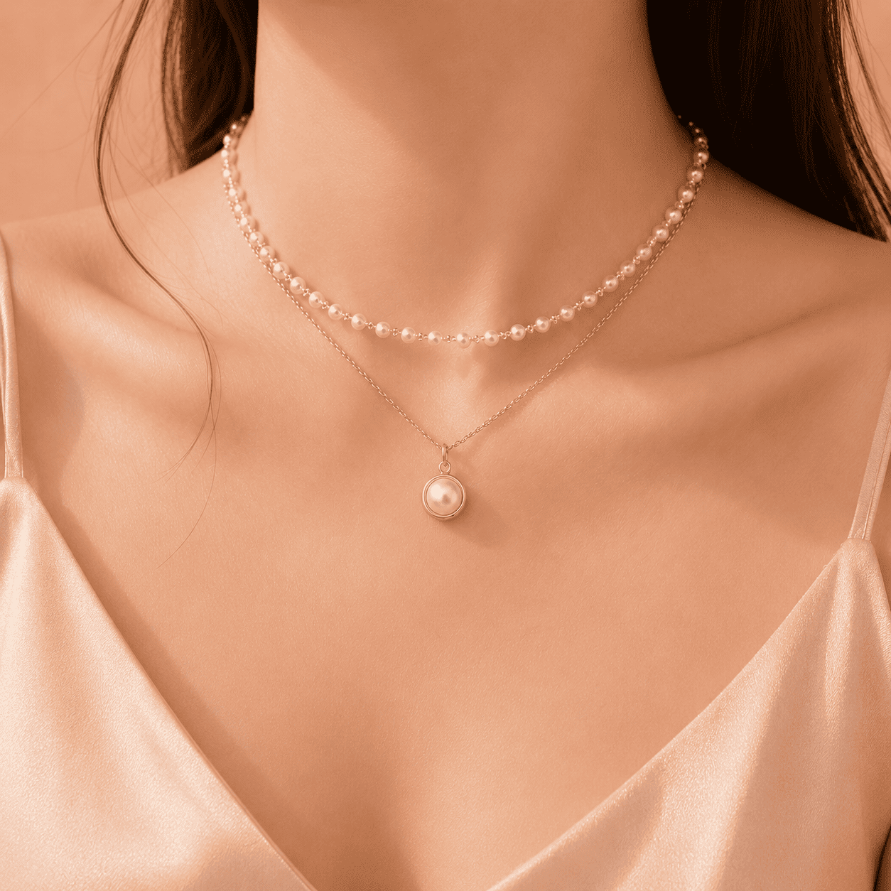 double layered shallow necklace with fancy fishtail korean earring double layered shallow necklace with fancy fishtail korean earring
