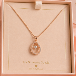 diamond halo blush necklace